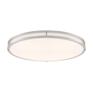 Commercial Electric 24 in. Brushed Nickel Selectable CCT LED Flush Mount