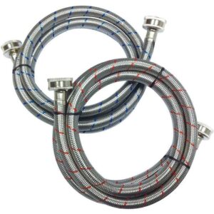 Everbilt 3/4 in. FHT x 3/4 in. FHT x 60 in. Steel Washing Machine Supply(2-Pack)