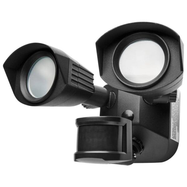 Black 100W Equivalent 1900Lumen 90 Motion Sensing LED Flood Light