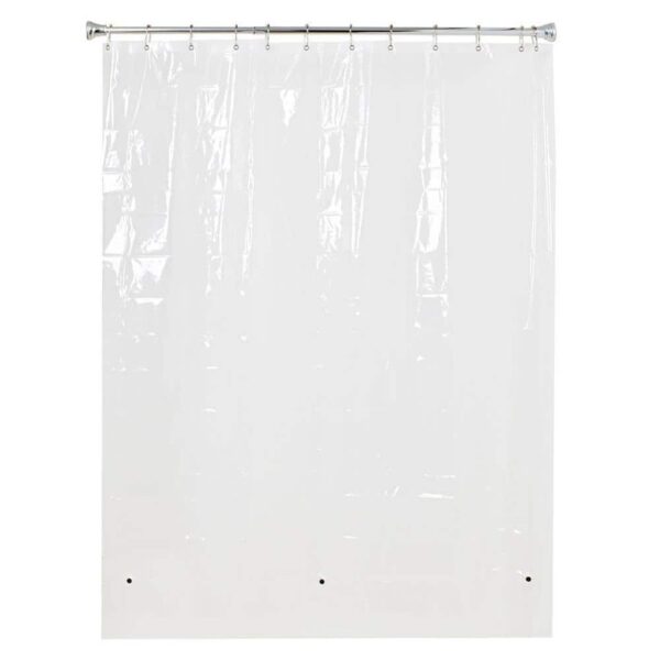 72 in. L x 72 in. H Clear PEVA Shower Curtain 4.8 G Liner with Magnets