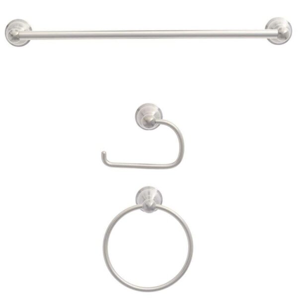 Mandouri 3-Piece Bath Hardware Kit in Brushed Nickel