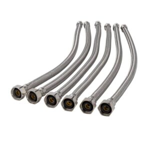 ProLine 3/8" Compressionx1/2" FIPx20" Stainless Steel Faucet Supply Line(6-Pack)
