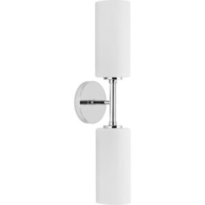 Progress Lighting 22.5" 2-Light Polished Chrome Wall Bracket w/Etched Glass