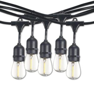 Bulbrite 30 ft. Black S14 LED String Light Indoor/Outdoor w/12 Bulbs