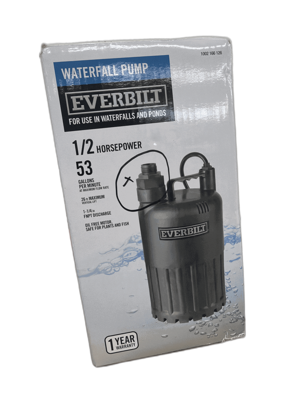 Everbilt 1/2 HP Waterfall Submersible Utility Pump MISSING