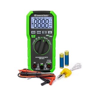 Commercial Electric 600V True RMS Auto-Ranging Digital Multimeter with Temp