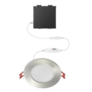 Commercial Electric 4 in. LED 2-Level Lumen Select Recessed Light Nickel
