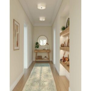 Progress Lighting 13 in. Brushed Nickel LED Transitional Bedroom Ceiling Light