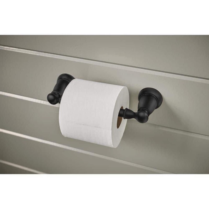 MOEN Banbury Pivoting Double Post Toilet Paper Holder in Matte Black - Image 2