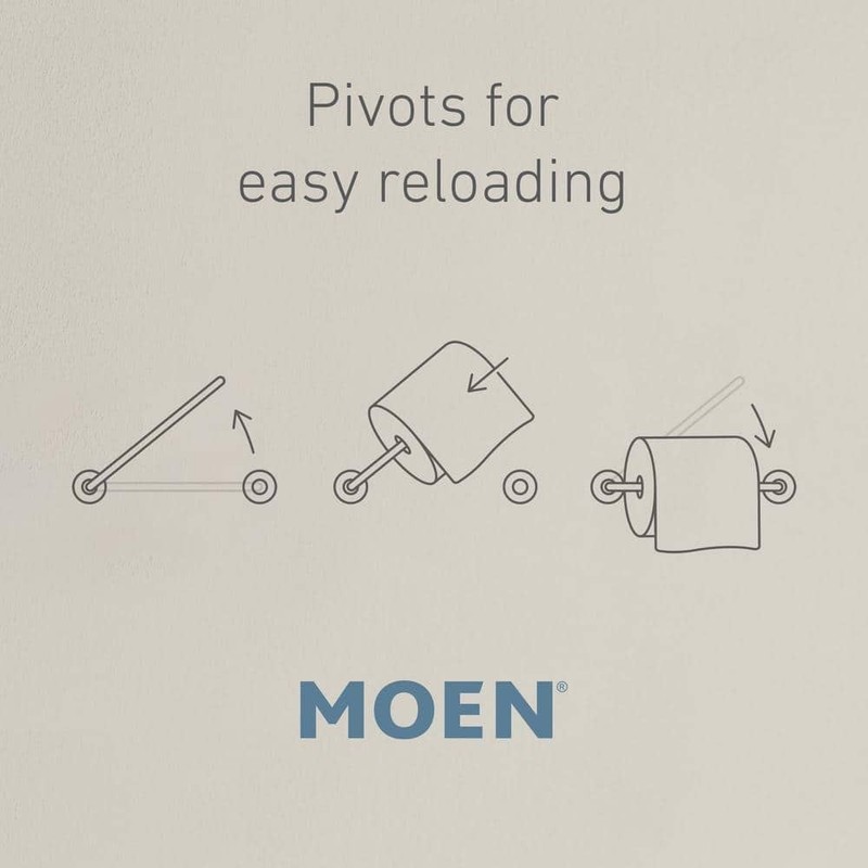 MOEN Banbury Pivoting Double Post Toilet Paper Holder in Matte Black - Image 3