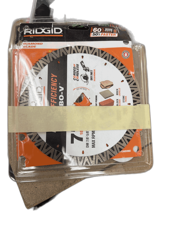 RIDGID TURBO-V 7 In. Turbo Rim Diamond Blade for Masonry High Efficiency Cutting - Image 6