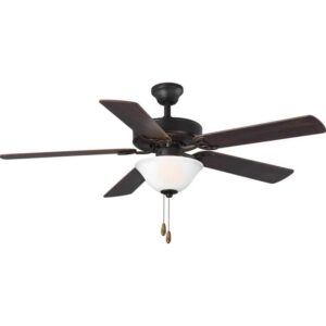Progress Lighting AirPro 52" Bronze Traditional Ceiling Fan 3000K Bulbs Remote