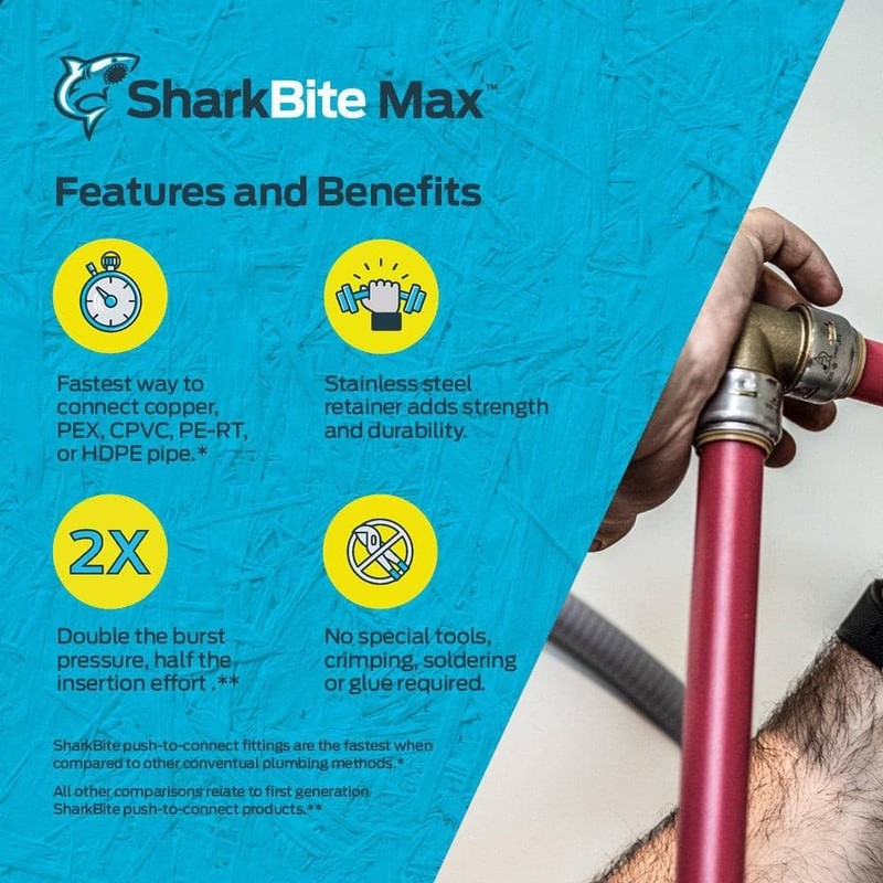 SharkBite 1/2 in. Max Push-to-Connect x 1/4 in. Compression Brass Ice Maker Kit - Image 3