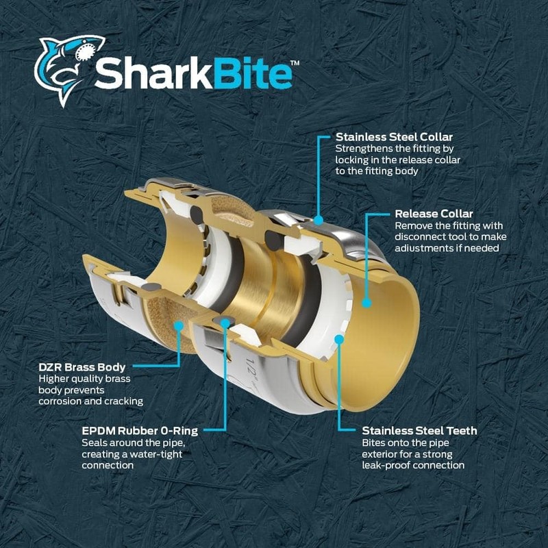 SharkBite 1/2 in. Max Push-to-Connect x 1/4 in. Compression Brass Ice Maker Kit - Image 5