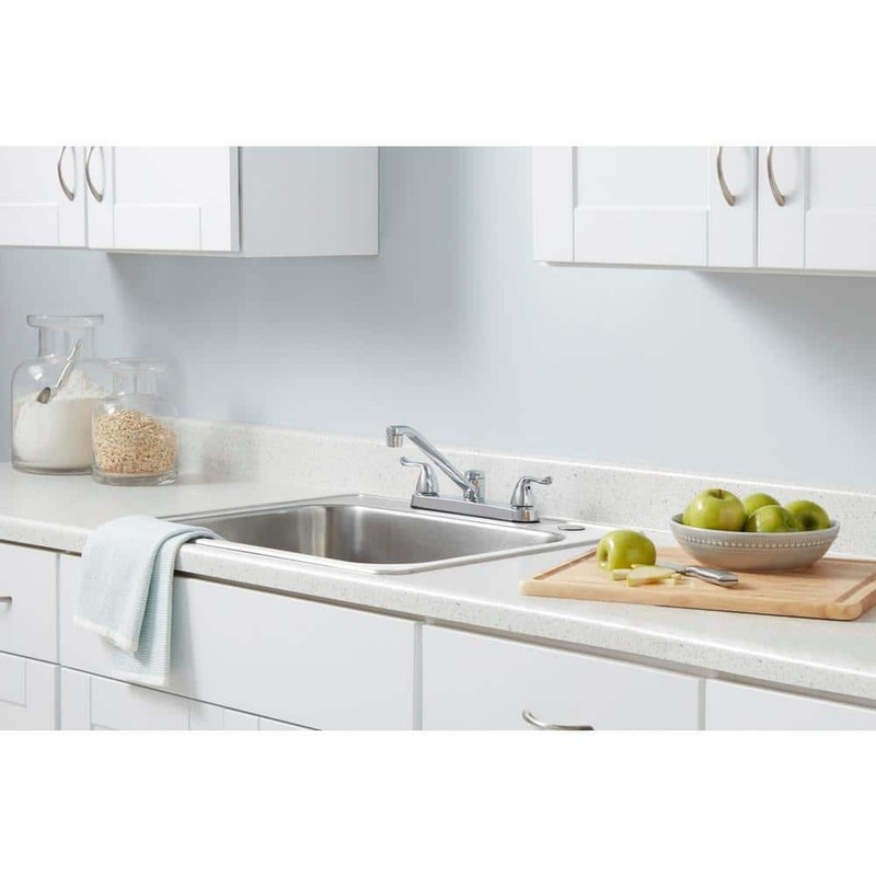 Glacier Bay Constructor Double Handle Standard Kitchen Faucet in Chrome - Image 2