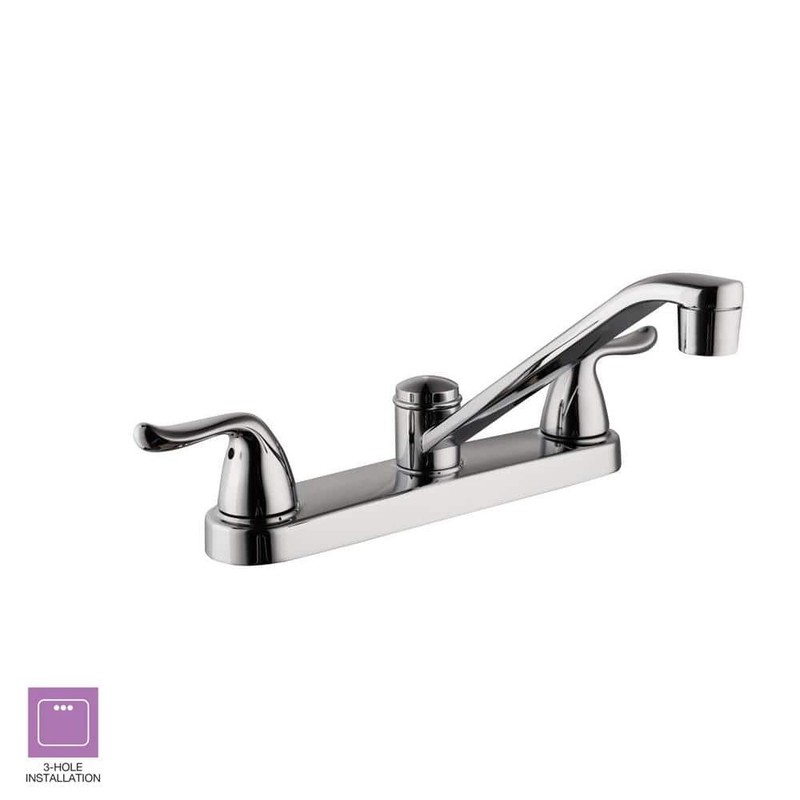 Glacier Bay Constructor Double Handle Standard Kitchen Faucet in Chrome - Image 7
