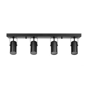 Globe Electric 2 ft.4-Light Matte Black Integrated LED Ceiling Mounted Hardwired