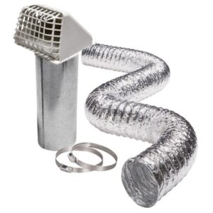 Unbranded Airtight Dryer Exhaust Kit, 4 in. Exhaust Pipe, Hood and Damper