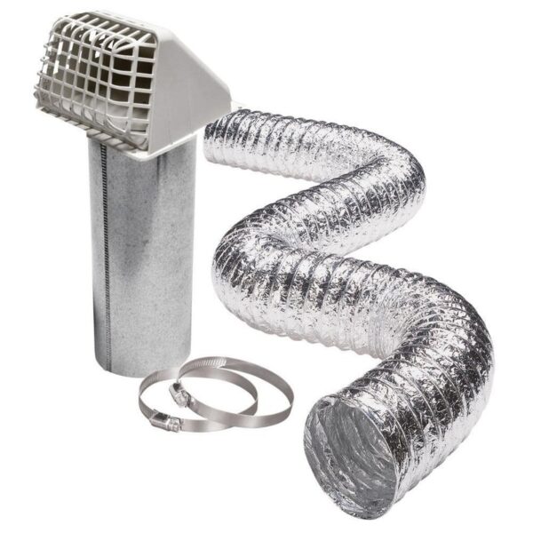 Unbranded Airtight Dryer Exhaust Kit, 4 in. Exhaust Pipe, Hood and Damper