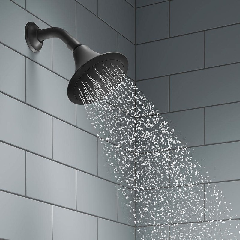 KOHLER Forte 1-Spray 5.5" Single Wall Mount Fixed Shower Head Matte Black - Image 2