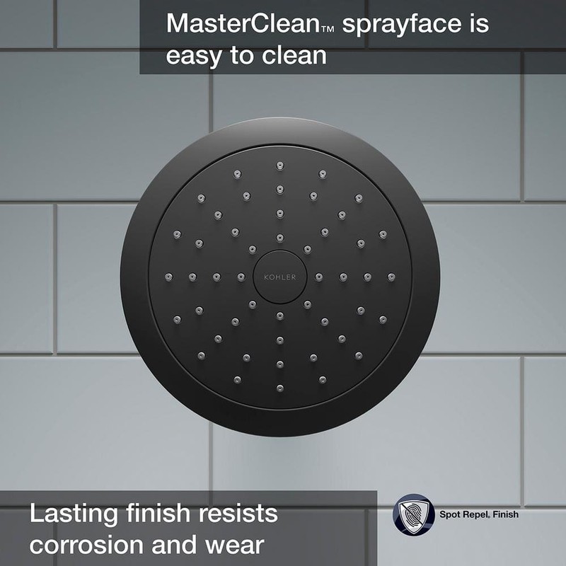 KOHLER Forte 1-Spray 5.5" Single Wall Mount Fixed Shower Head Matte Black - Image 6