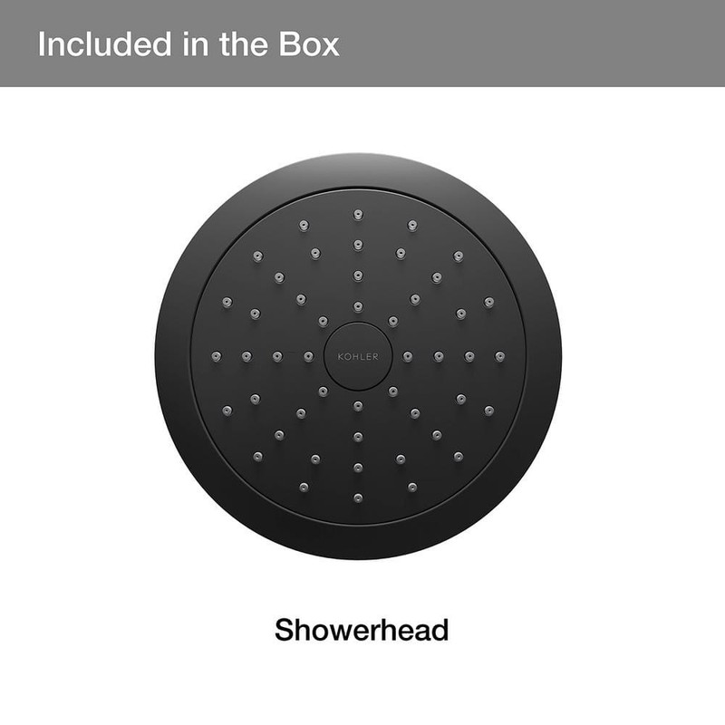 KOHLER Forte 1-Spray 5.5" Single Wall Mount Fixed Shower Head Matte Black - Image 7