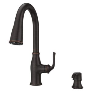 Pfister Rosslyn Pull Down Sprayer Kitchen Faucet Tuscan Bronze with Deckplate