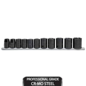 Husky 1/2 in. Drive Standard Metric 6-Point Impact Socket Set (11-Piece)
