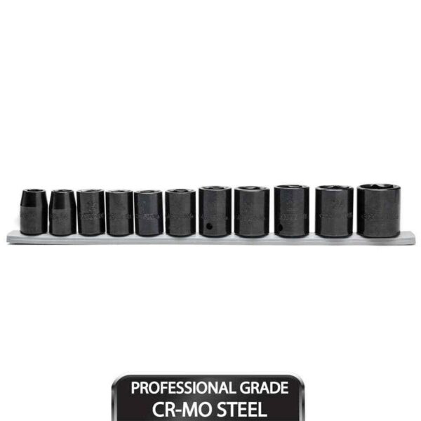 Husky 1/2 in. Drive Standard Metric 6-Point Impact Socket Set (11-Piece)