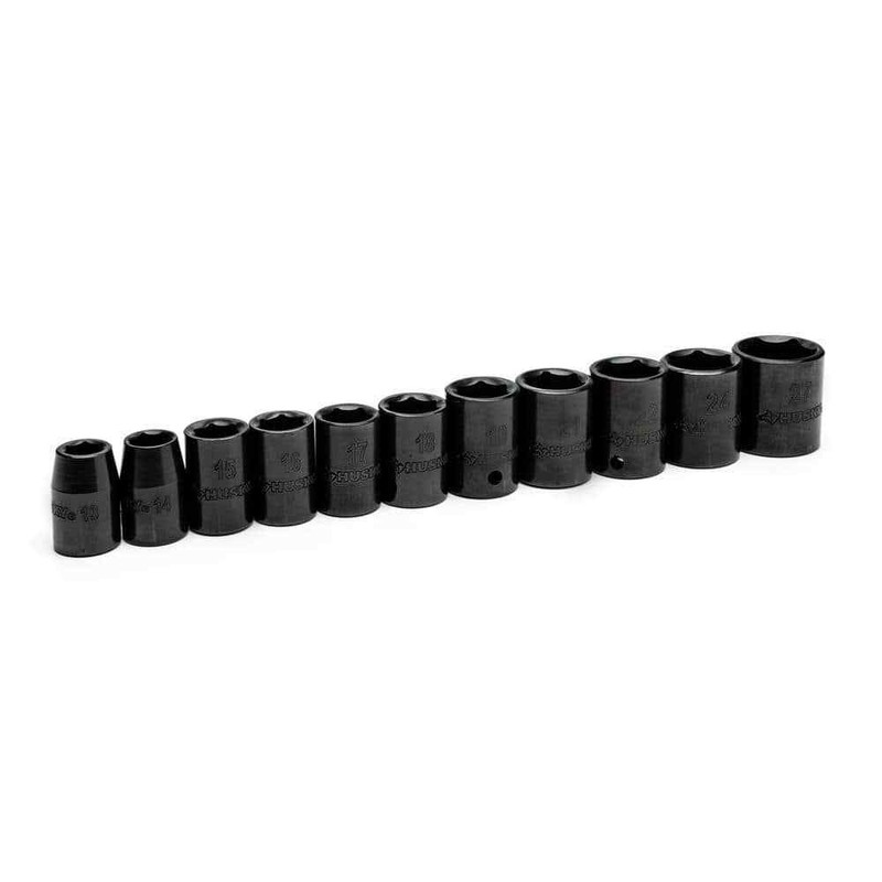 Husky 1/2 in. Drive Standard Metric 6-Point Impact Socket Set (11-Piece) - Image 3
