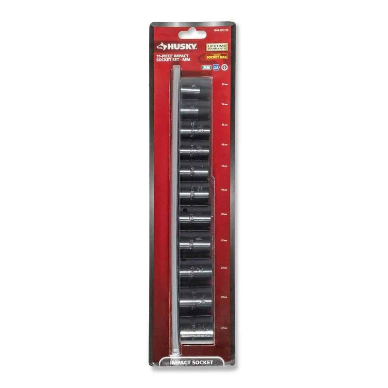 Husky 1/2 in. Drive Standard Metric 6-Point Impact Socket Set (11-Piece) - Image 4