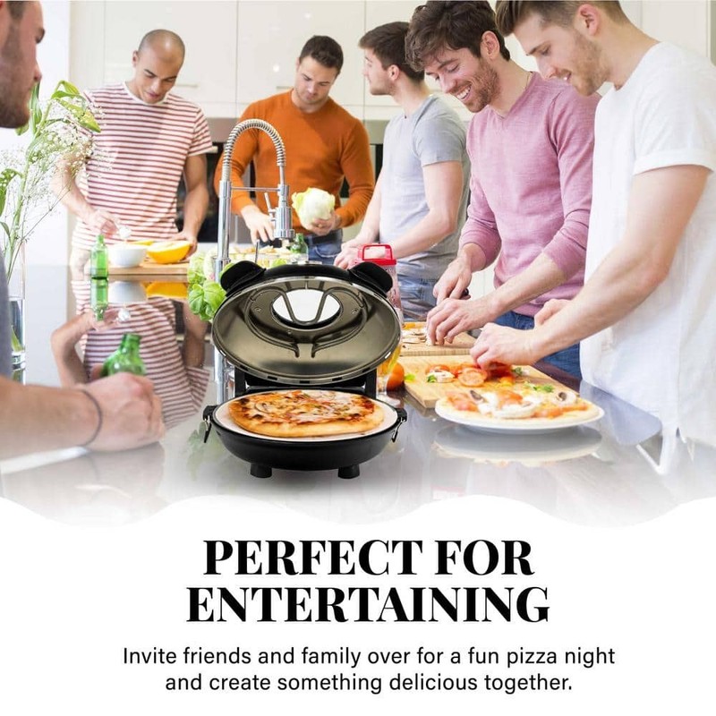 GRANITESTONE Piezano 12 in Countertop Pizza Oven Stone Bake Electric Black - Image 9