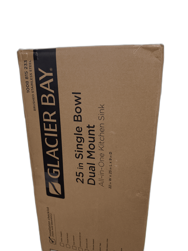 Glacier Bay Dolancourt 25in Single Bowl SS Sink w Faucet - Image 13