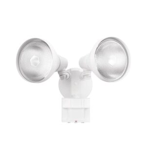 Defiant PAR 180 Degree White Motion Sensor Wired Outdoor 2-Head Dusk-to-Dawn