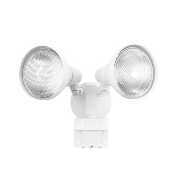 Defiant PAR 180 Degree White Motion Sensor Wired Outdoor 2-Head Dusk-to-Dawn