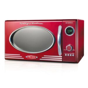 Nostalgia Retro Series 19.5 in. Wide 0.9 cu. ft. 800-Watt Microwave in Retro Red