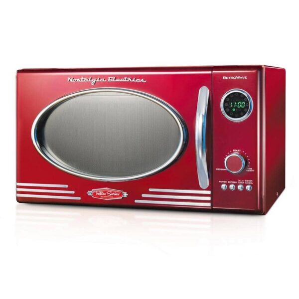 Nostalgia Retro Series 19.5 in. Wide 0.9 cu. ft. 800-Watt Microwave in Retro Red