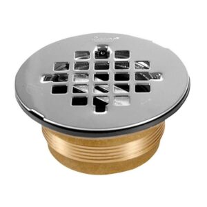 Oatey Round No Caulk Snap In Shower Drain 2 in H x 4.25" D Stainless Steel Brass