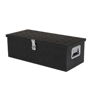 Karl Home 30" Black Diamond Plate Aluminum Underbody Truck Tool Box Lock w/Keys