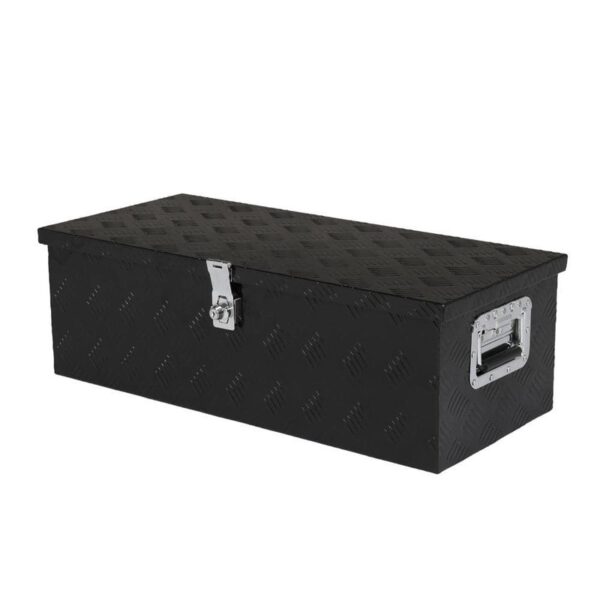 Karl Home 30" Black Diamond Plate Aluminum Underbody Truck Tool Box Lock w/Keys