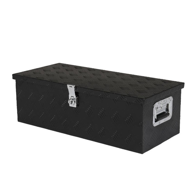 Karl Home 30" Black Diamond Plate Aluminum Underbody Truck Tool Box Lock w/Keys