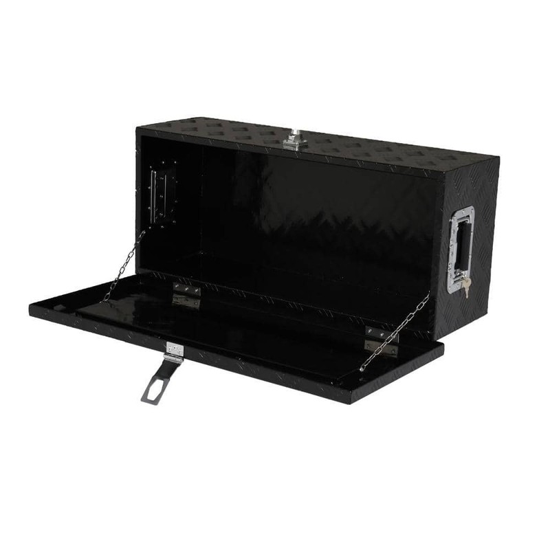 Karl Home 30" Black Diamond Plate Aluminum Underbody Truck Tool Box Lock w/Keys - Image 4