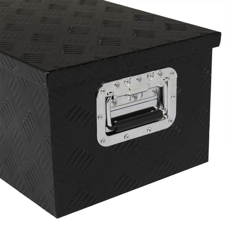 Karl Home 30" Black Diamond Plate Aluminum Underbody Truck Tool Box Lock w/Keys - Image 6