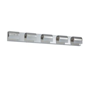Tidoin 38.2 in. 5-Light Chrome LED Vanity Light Bar