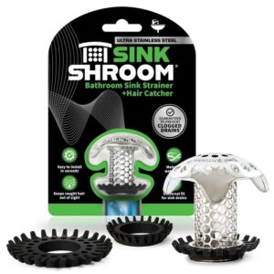 SinkShroom 1.00-1.5 in Bathroom Sink Drain Hair Catcher Stainless Steel