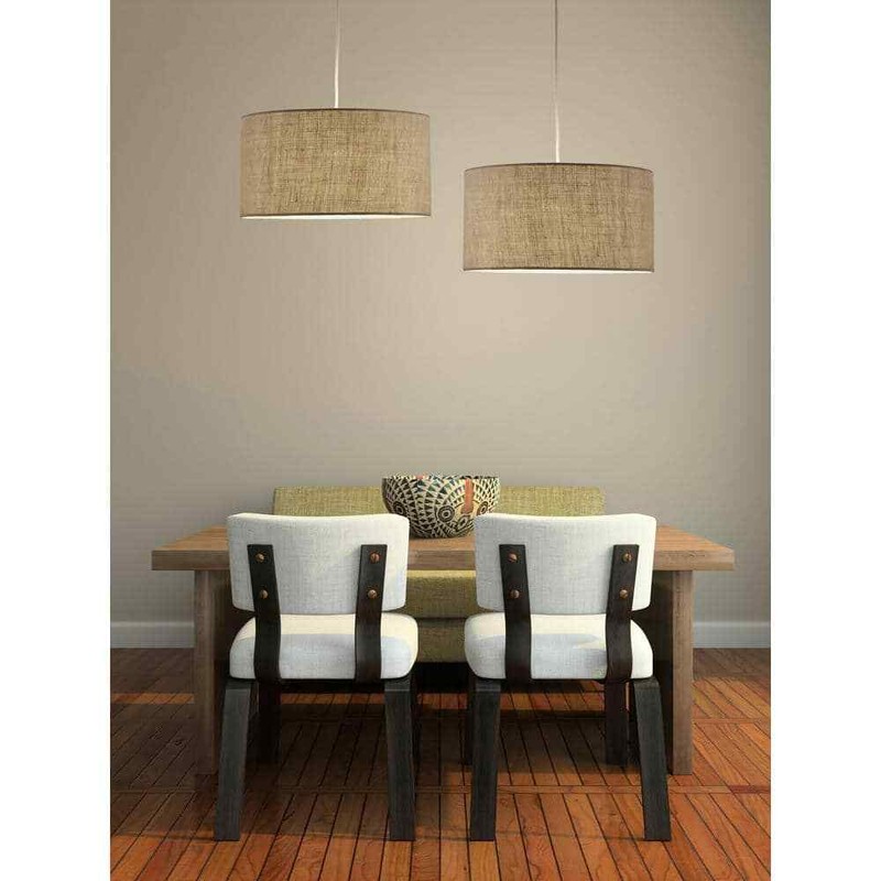 Adesso Harvest 1-Light Burlap Drum Pendant - Image 2