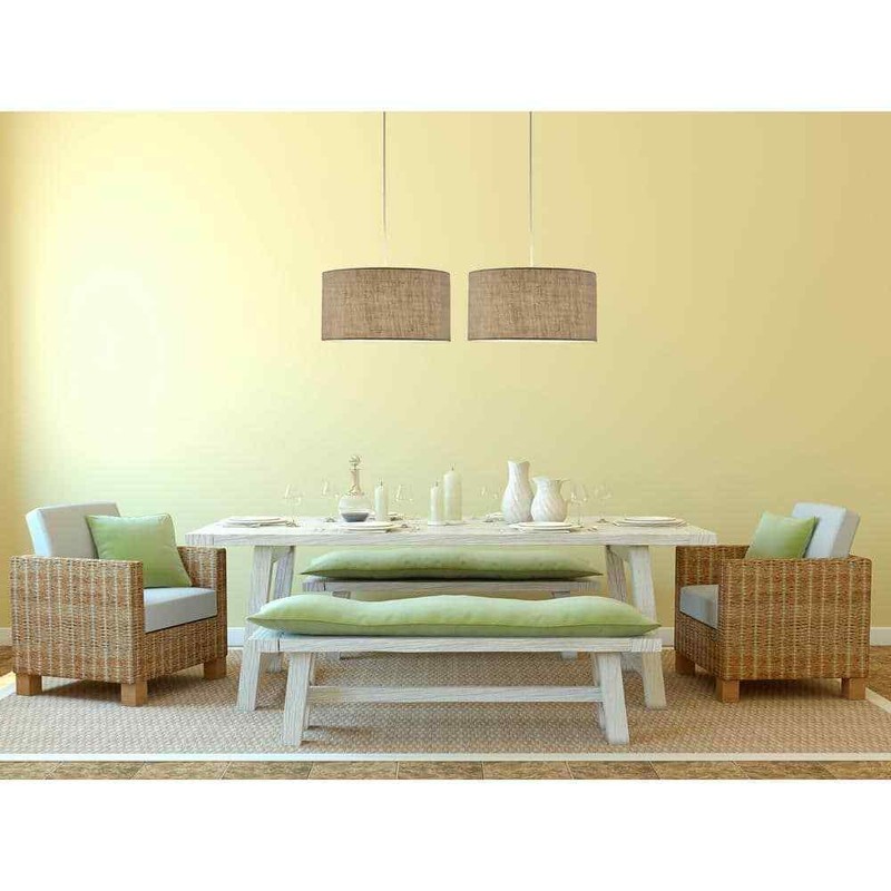 Adesso Harvest 1-Light Burlap Drum Pendant - Image 3