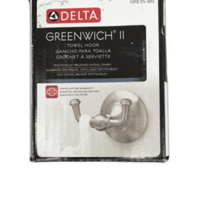 Delta Greenwich II Double Towel Hook Bath Hardware Accessory in Brushed Nickel