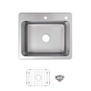 Glacier Bay Bratten 25" Drop-In Single Bowl 18 Gauge Stainless Steel Sink