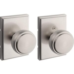 Kwikset Sora Satin Nickel Rectangle Hall/Closet Door Knob with Microban